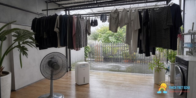 Cách giặt và phơi quần áo trong mùa mưa ẩm